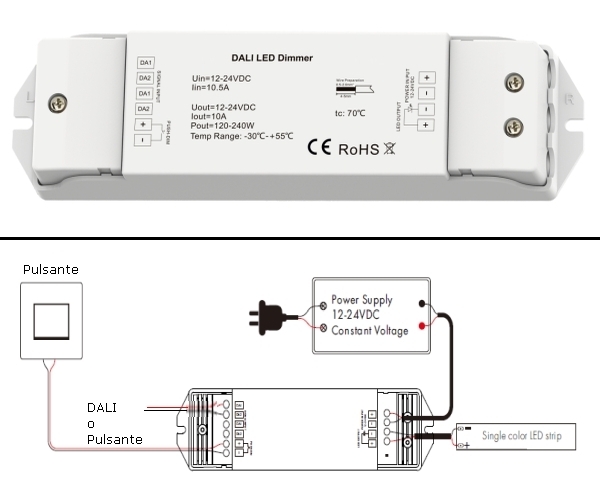 DALI LED DIMMER 12-24V 10A PWM